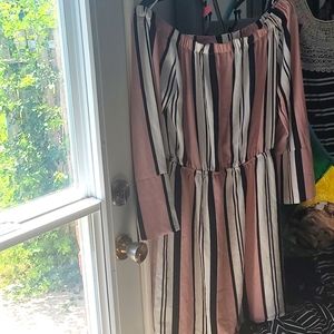 Stripped off the shoulder dress